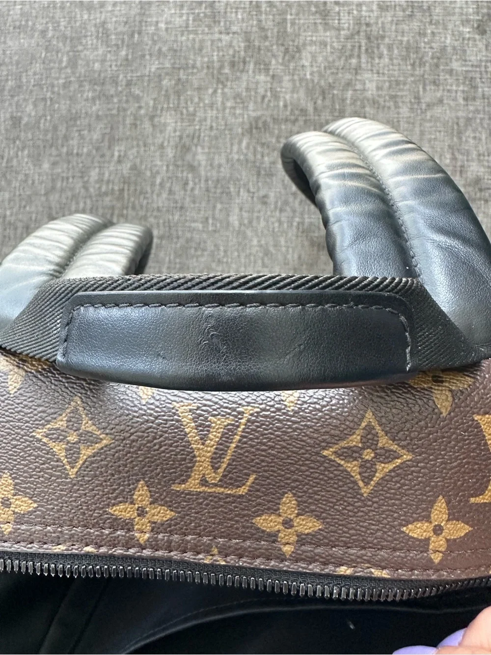 Louis Vuitton Brown Monogram Canvas Backpack with Black Trim